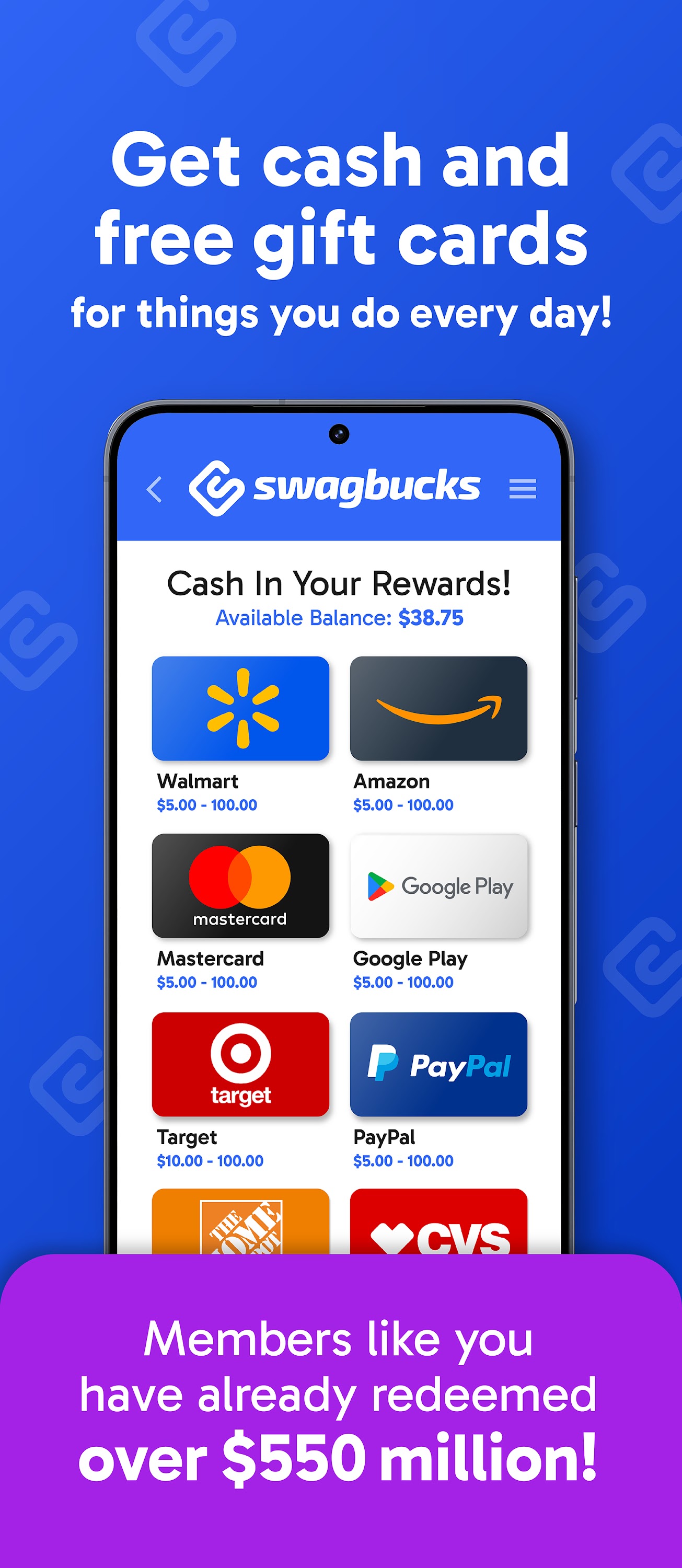 اسکرین شات 1 برنامه Swagbucks Play Games + Surveys