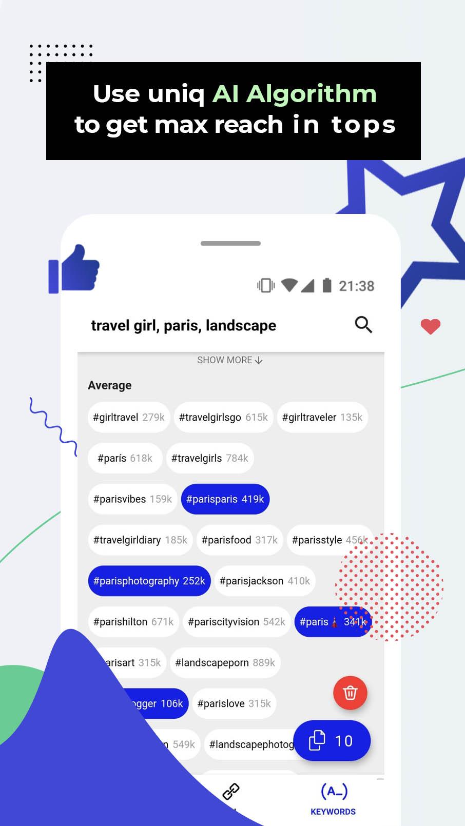 اسکرین شات 3 برنامه # Hashtag Generator for IG