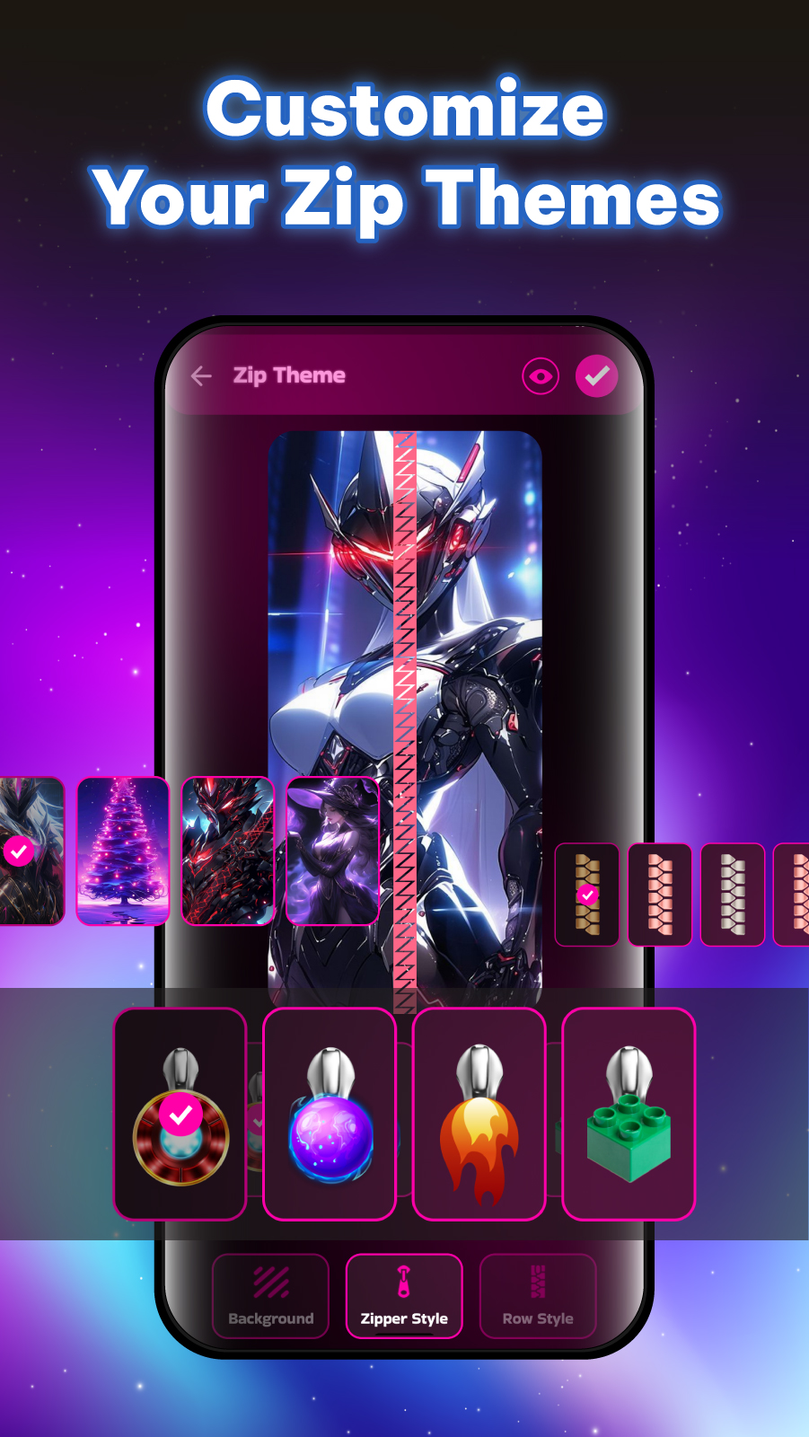 اسکرین شات 3 برنامه Zipper Lock Screen & Door Lock