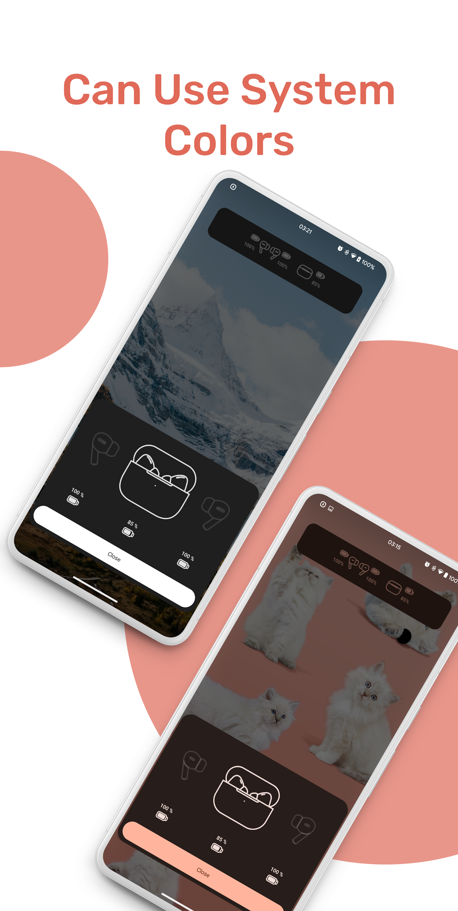 اسکرین شات 2 برنامه MaterialPods: AirPods battery