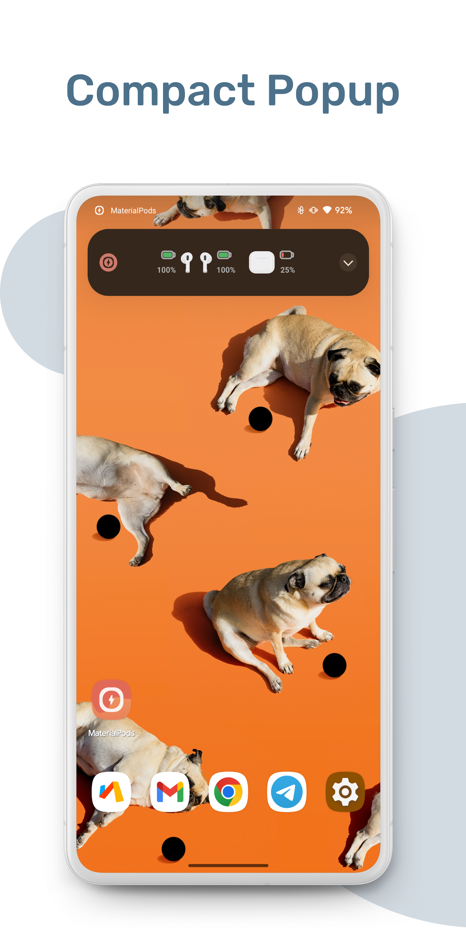 اسکرین شات 5 برنامه MaterialPods: AirPods battery