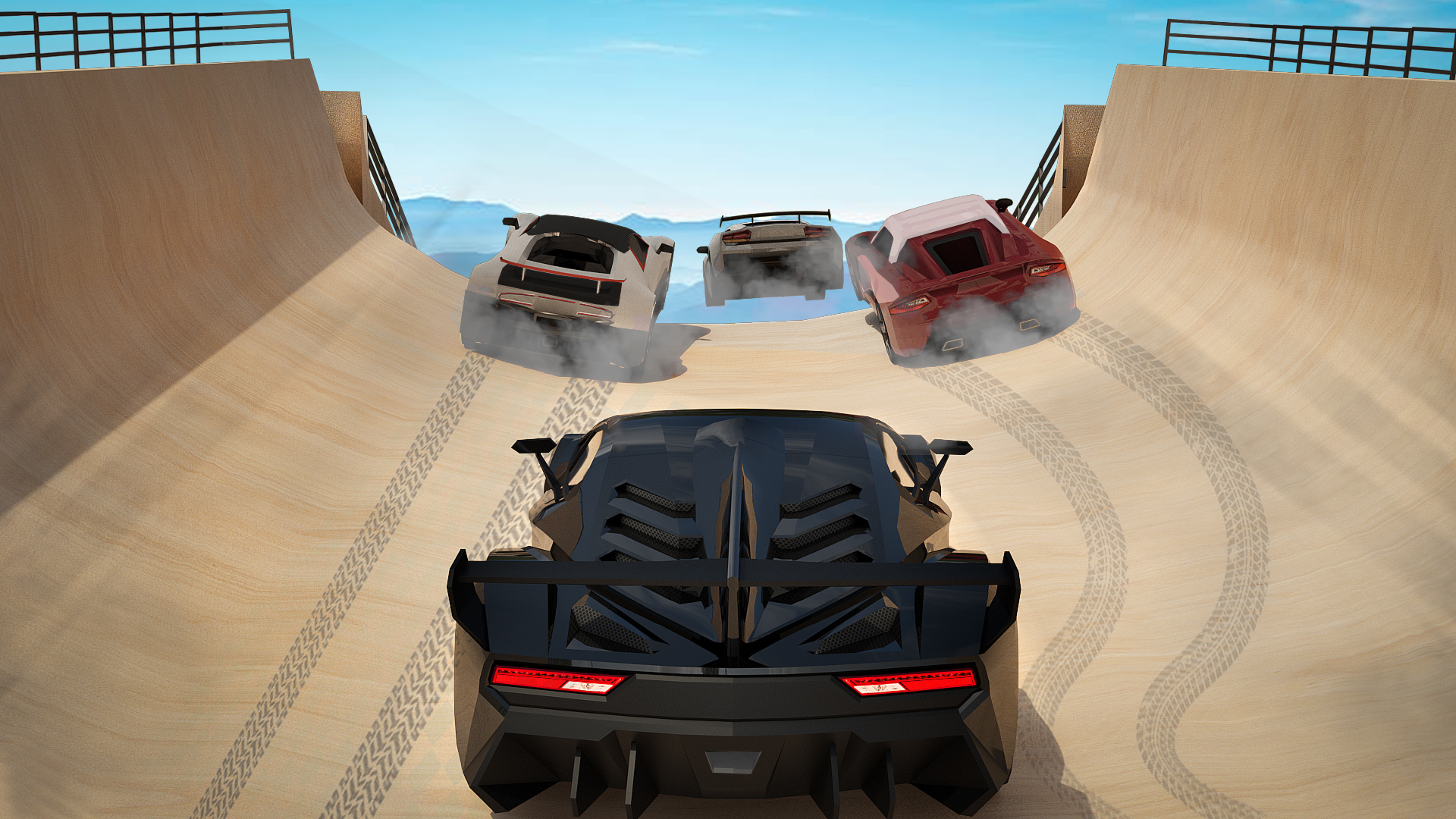 اسکرین شات 3 بازی Mega Car Stunt Race 3D Game