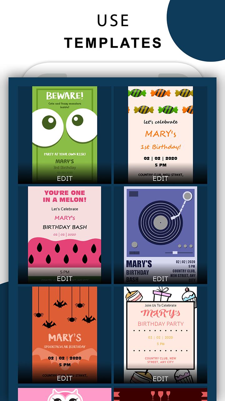 اسکرین شات 5 برنامه Invitation Card Maker: Ecards