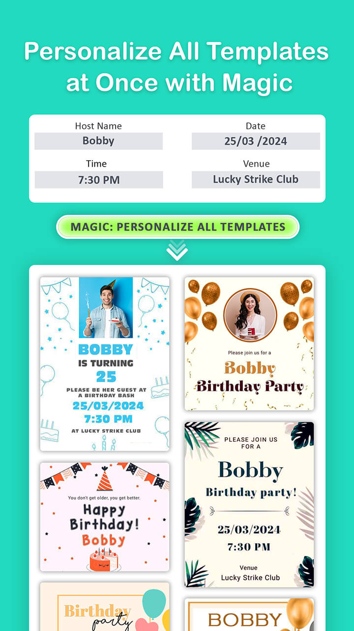 اسکرین شات 3 برنامه Video Invitation Maker PartyZa