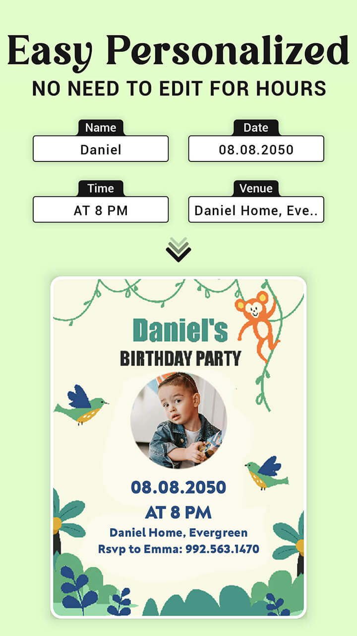 اسکرین شات 2 برنامه Video Invitation Maker PartyZa