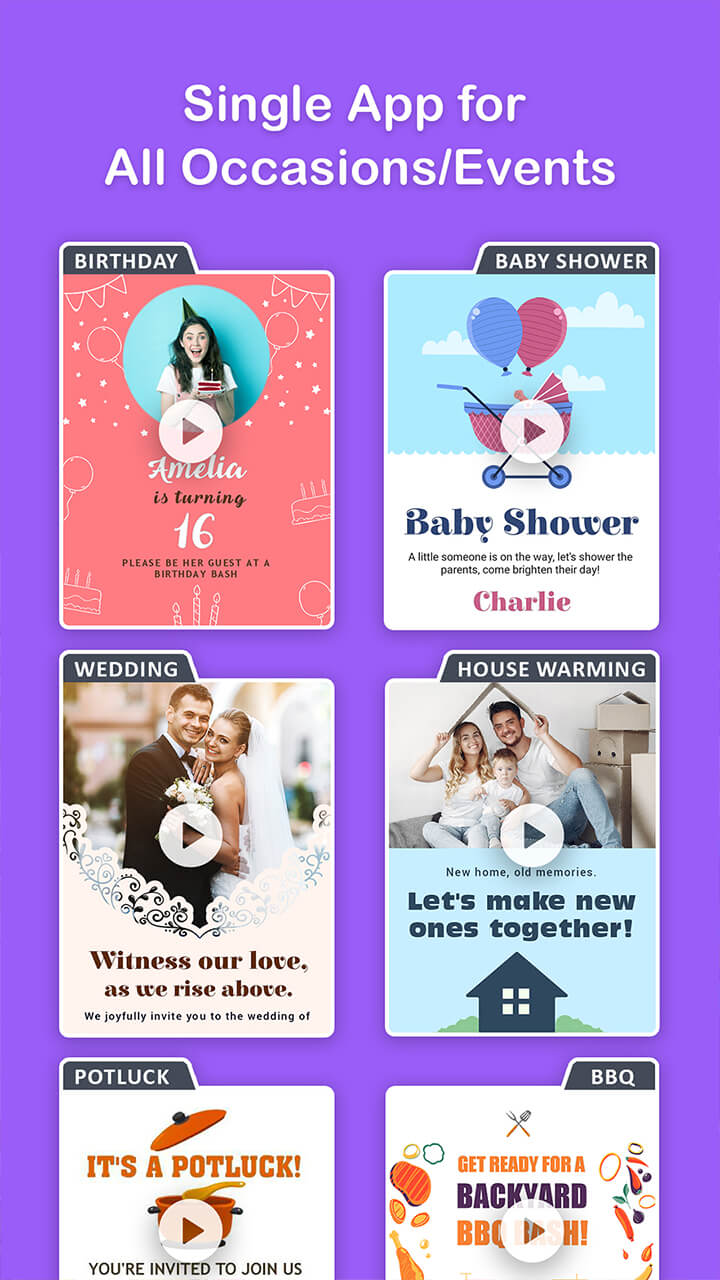 اسکرین شات 2 برنامه Video Invitation Maker PartyZa