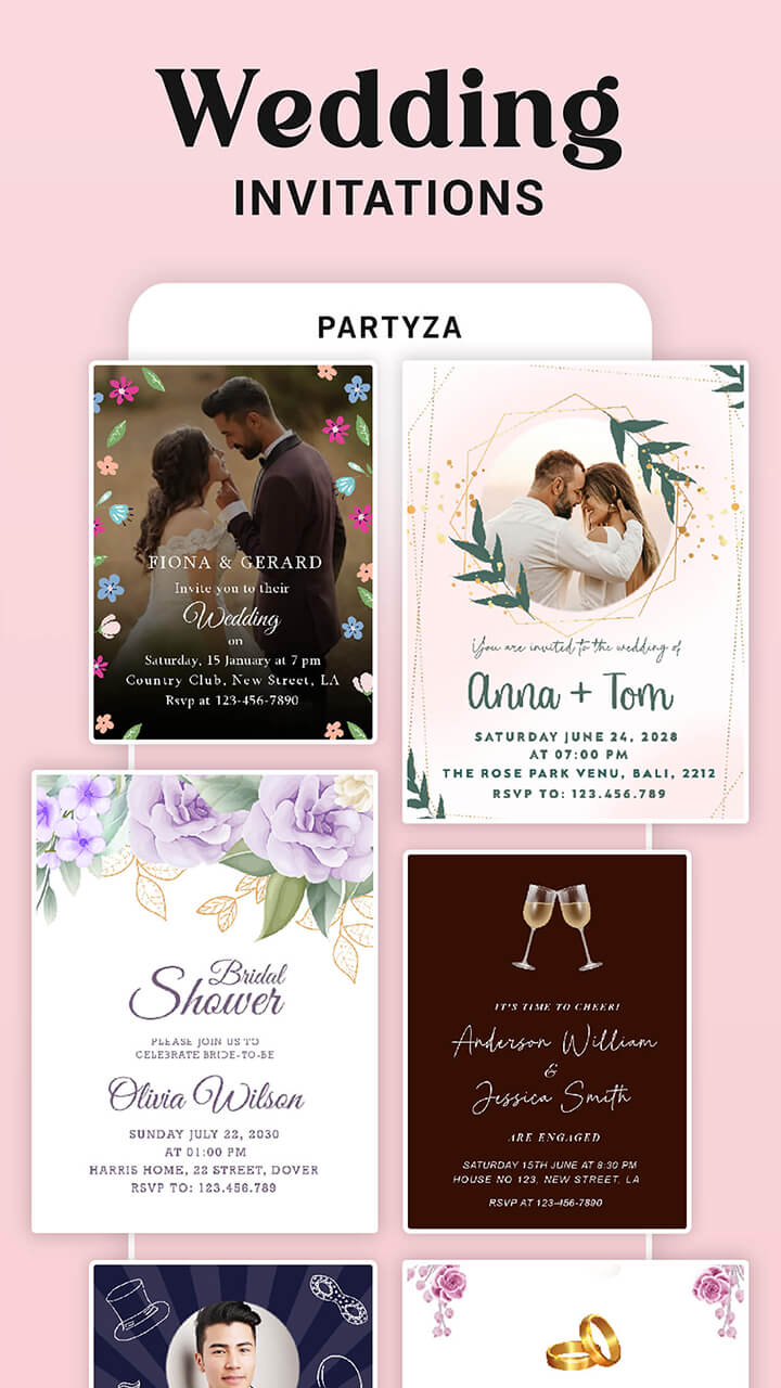 اسکرین شات 4 برنامه Video Invitation Maker PartyZa