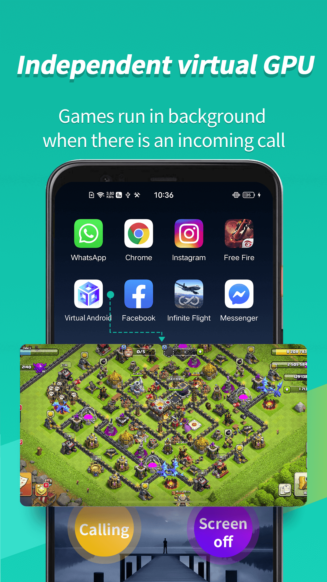 اسکرین شات 4 برنامه Virtual Android -Android Clone