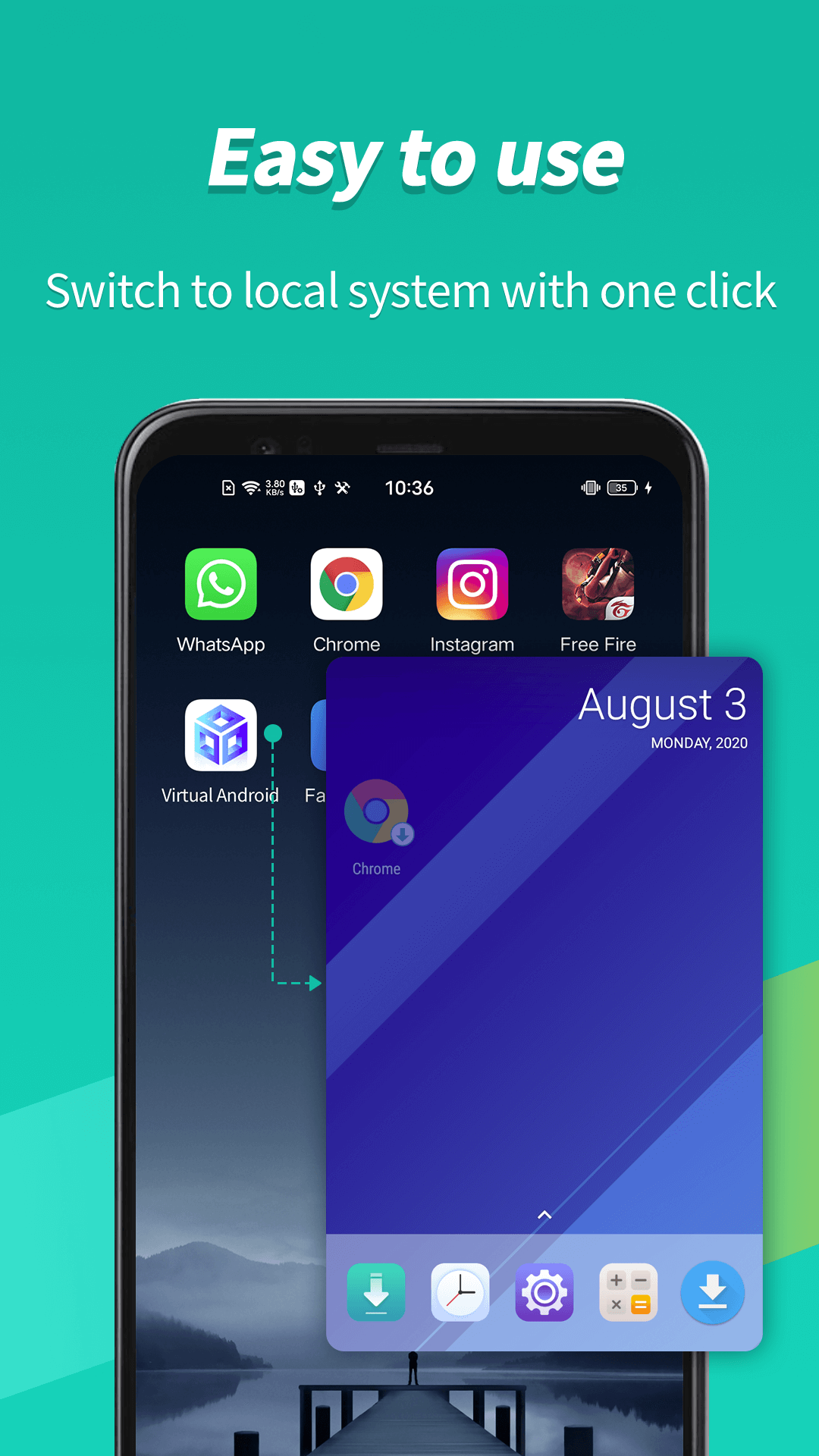 اسکرین شات 3 برنامه Virtual Android -Android Clone