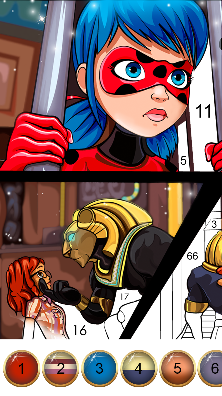 اسکرین شات 2 بازی Miraculous Ladybug & Cat Noir. Color by number