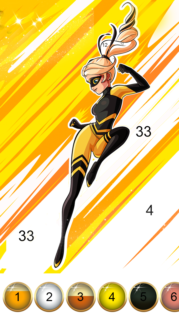 اسکرین شات 4 بازی Miraculous Ladybug & Cat Noir. Color by number