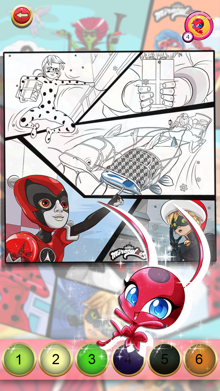 اسکرین شات 7 بازی Miraculous Ladybug & Cat Noir. Color by number