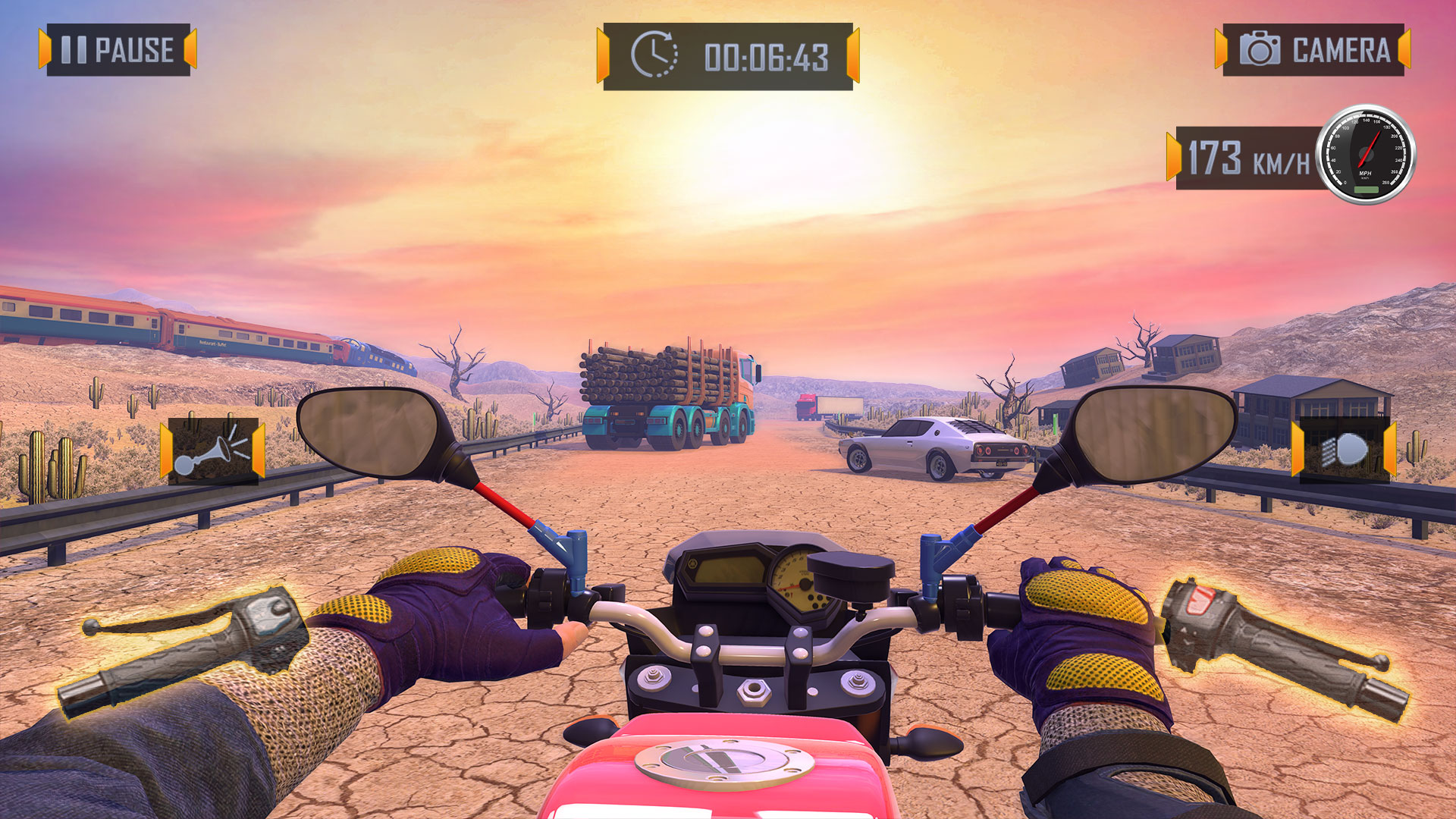 اسکرین شات 1 برنامه Highway Motorbike Drag Racing