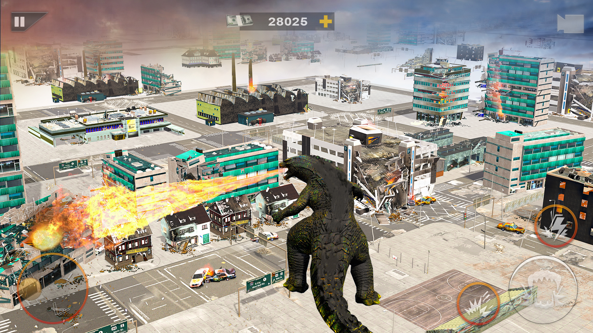 اسکرین شات 2 برنامه Dinosaur Rampage Attack Games