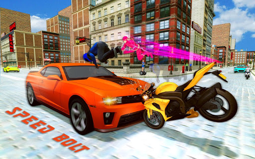 اسکرین شات 2 برنامه Tornado Bolt Light Speed Hero: Vegas Robot Crime
