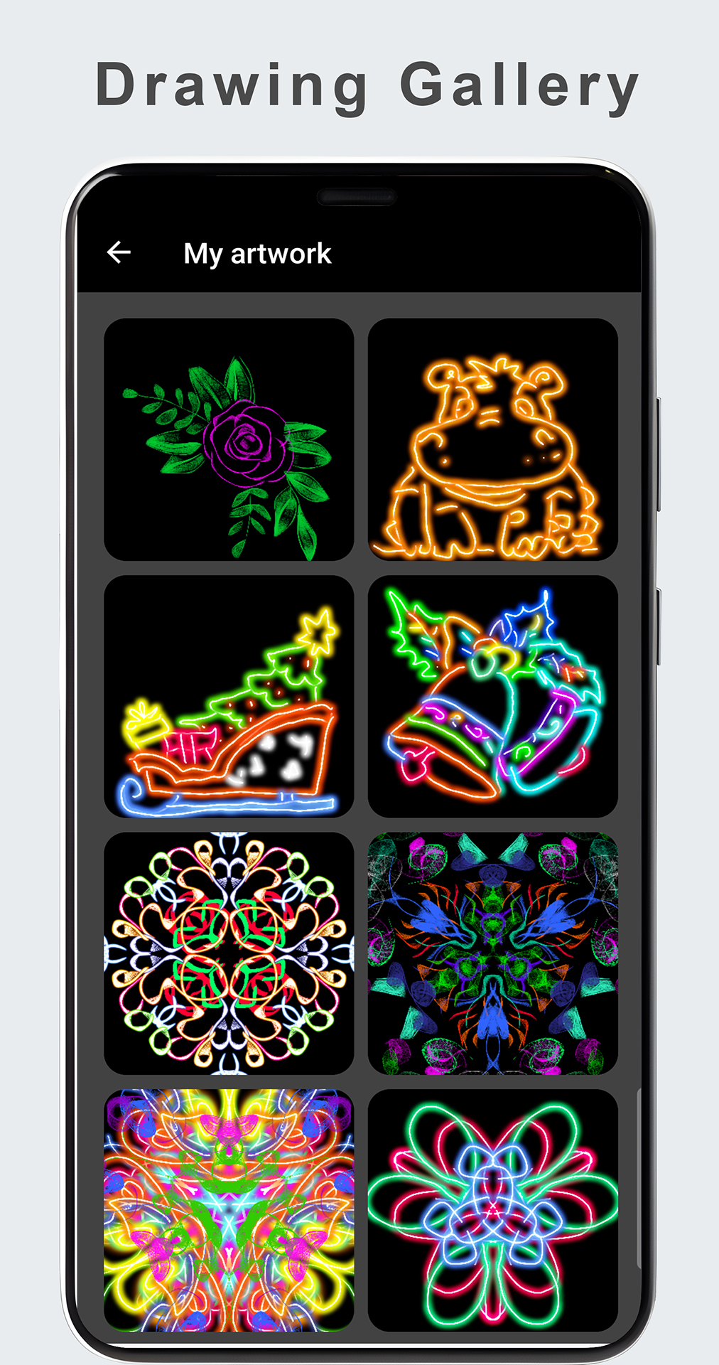 اسکرین شات 2 برنامه Glow Magic Doodle kaleidoscope