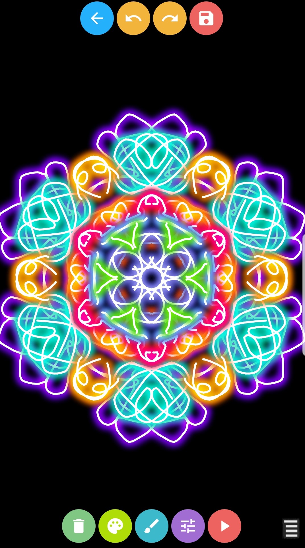 اسکرین شات 2 برنامه Glow Magic Doodle kaleidoscope