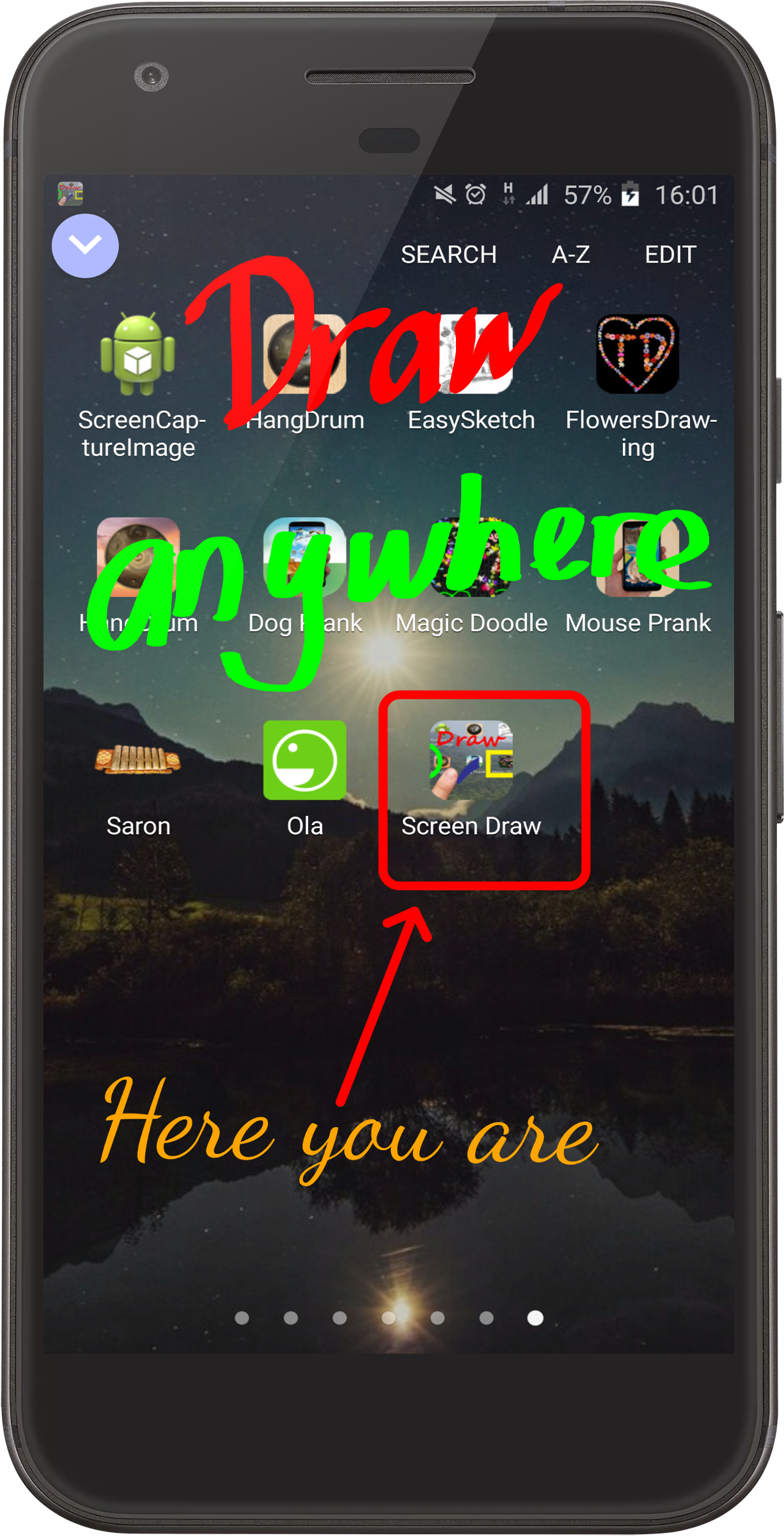 اسکرین شات 1 برنامه Draw anywhere on Screen AZDraw