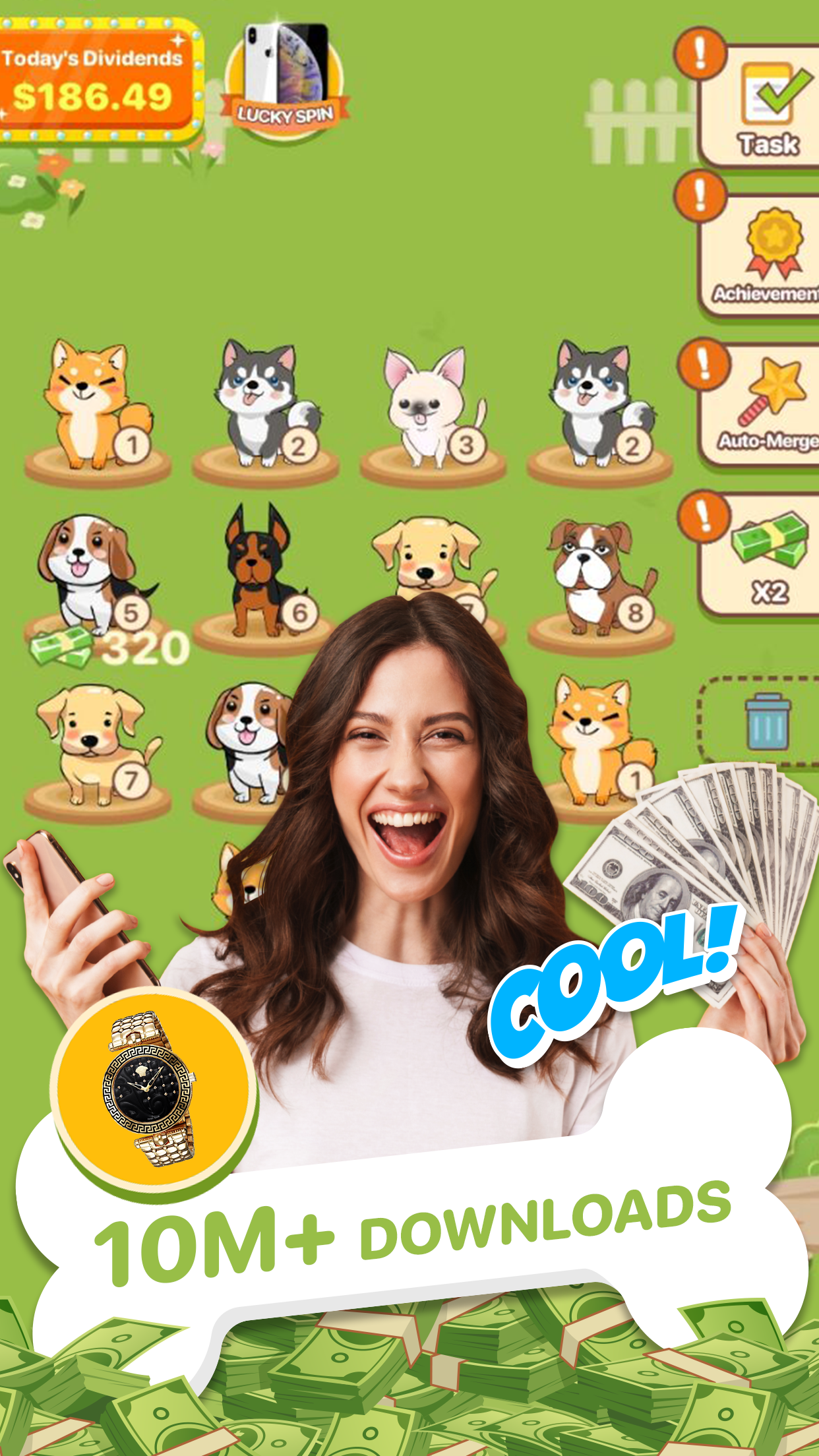 اسکرین شات 4 بازی Puppy Town - Merge & Win