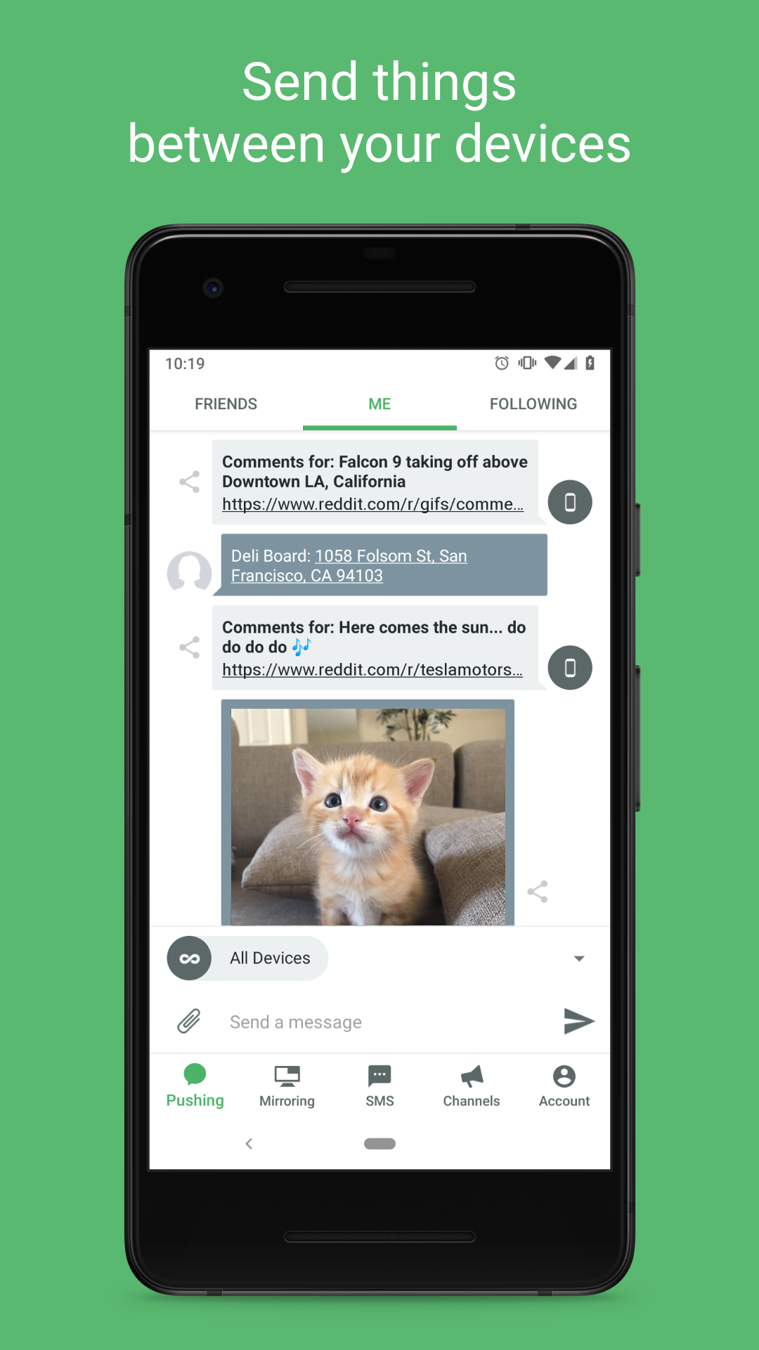 اسکرین شات 1 برنامه Pushbullet: SMS on PC and more