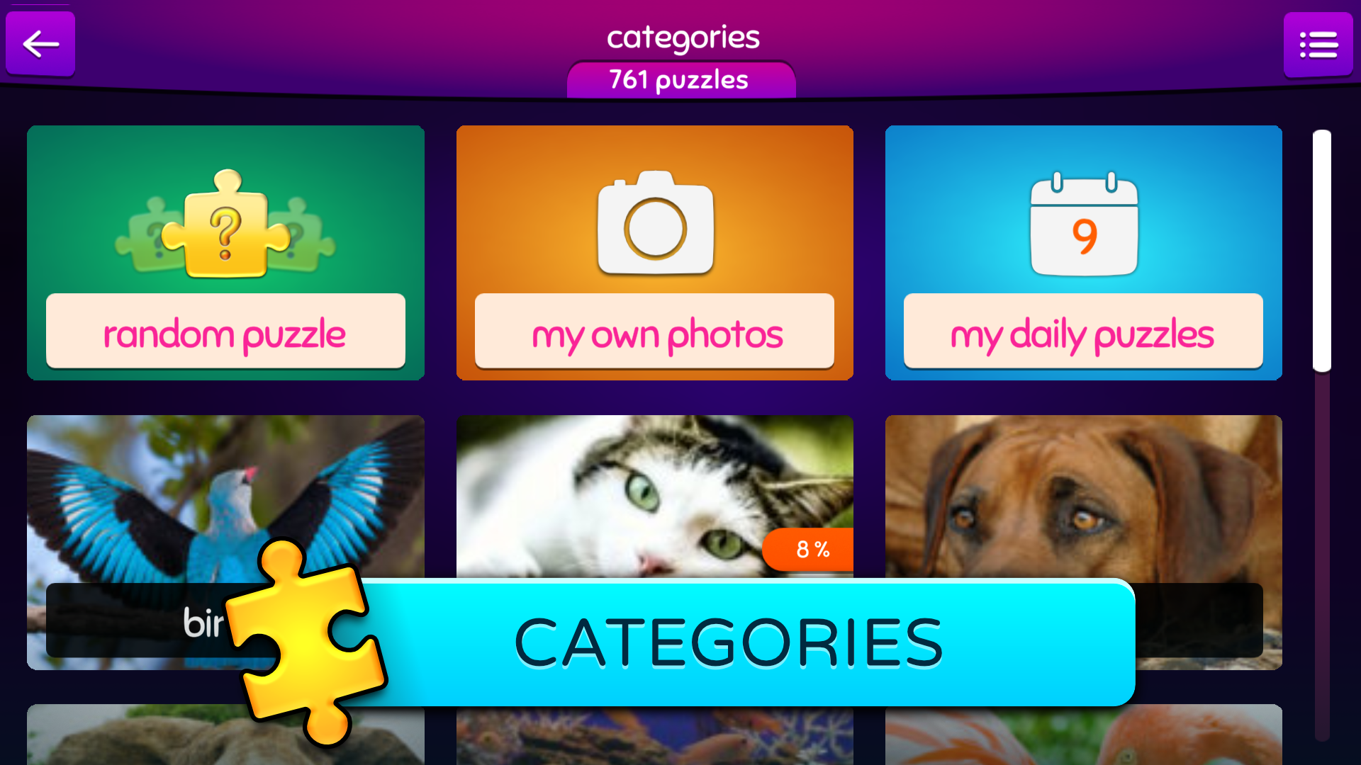 اسکرین شات 7 برنامه Jigsaw Puzzles: Animals