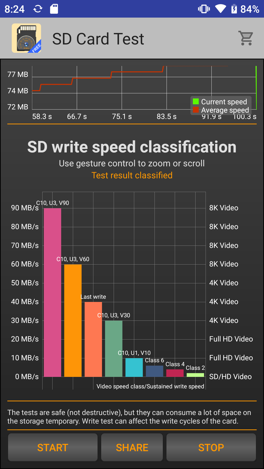 اسکرین شات 3 برنامه SD Card Test