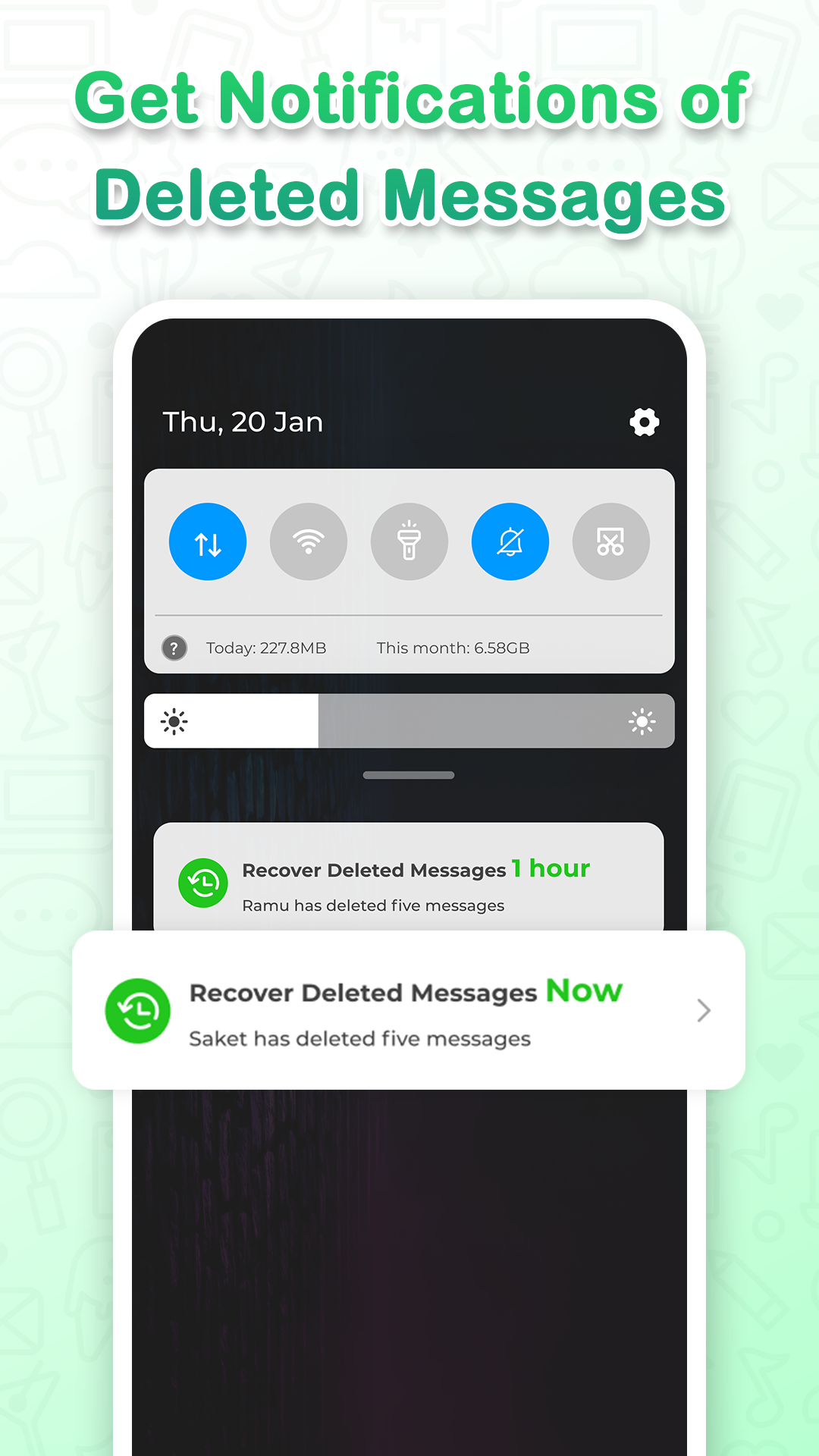 اسکرین شات 7 برنامه WhatsDeleted: Recover Messages