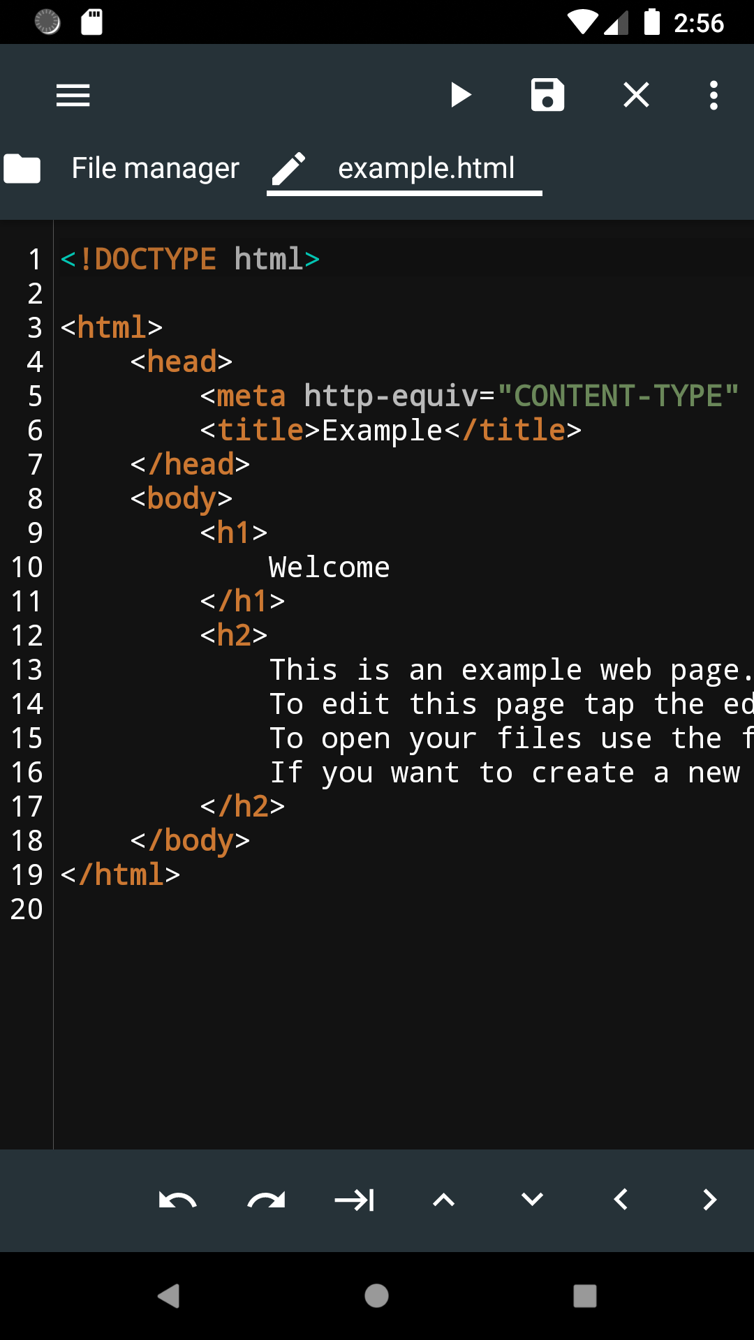 اسکرین شات 1 برنامه Html Editor