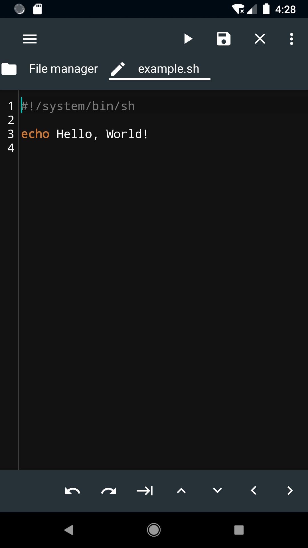 اسکرین شات 1 برنامه Shell Script Editor