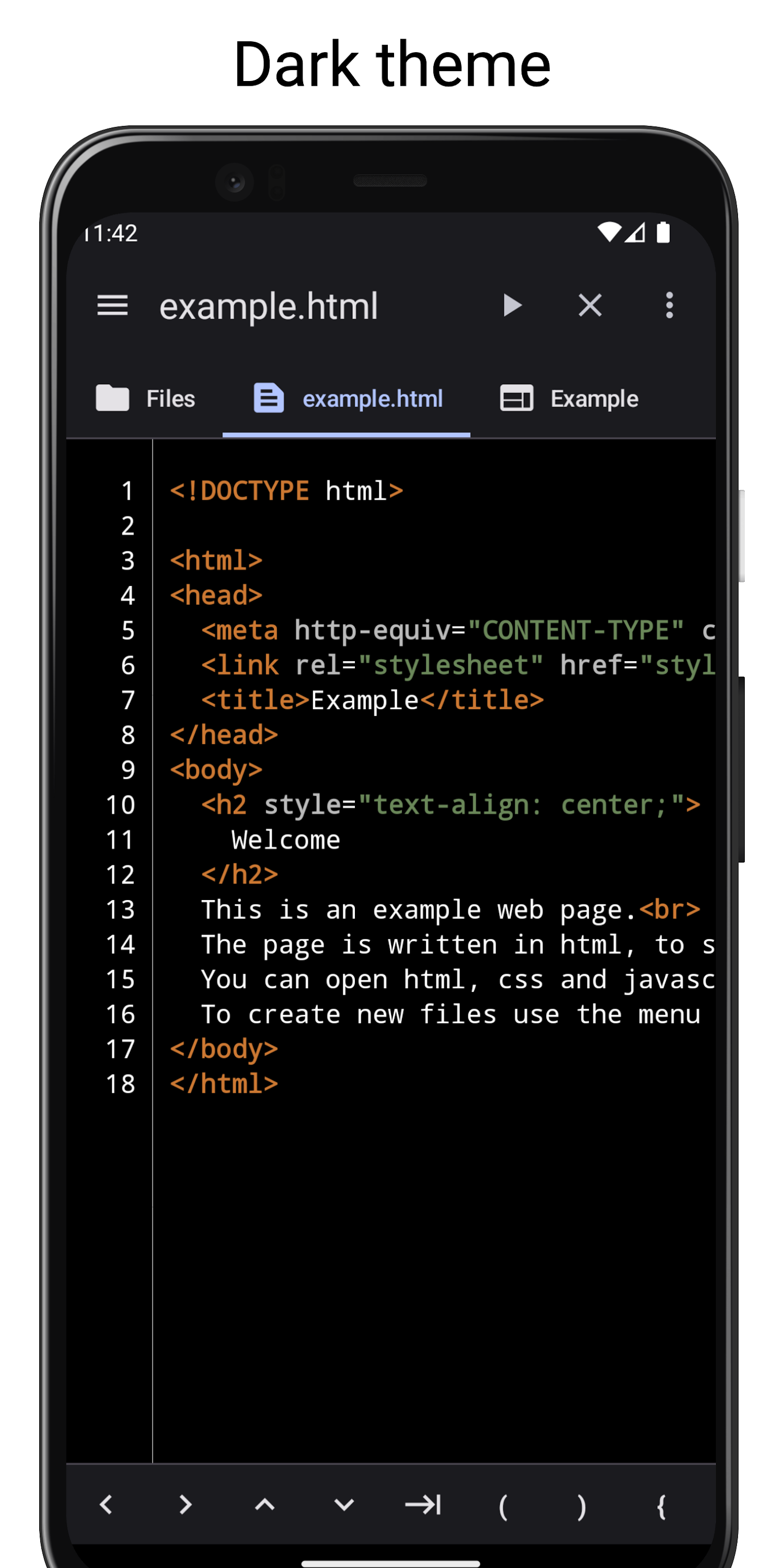اسکرین شات 2 برنامه WebCode - html, css, js ide