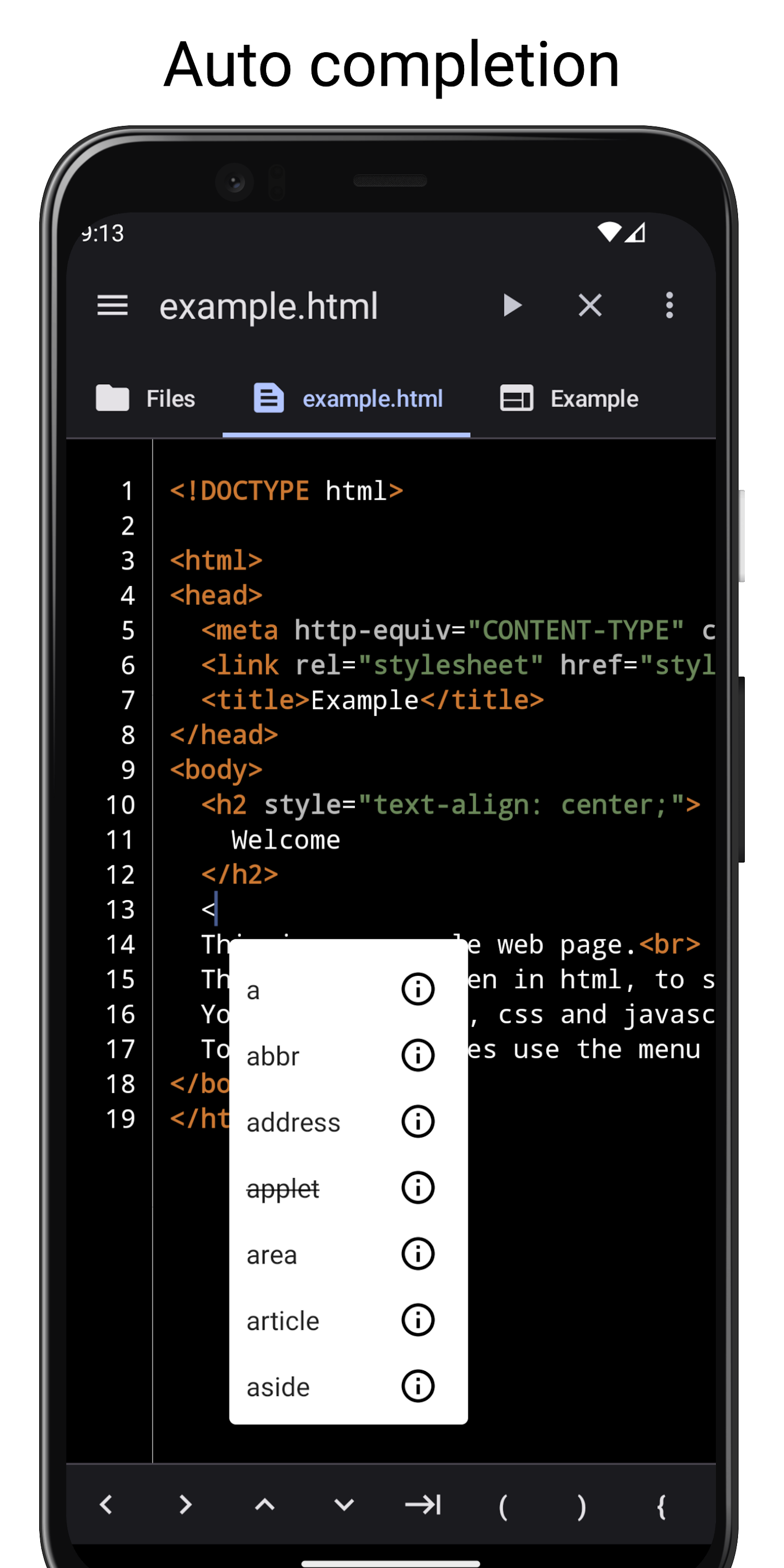 اسکرین شات 3 برنامه WebCode - html, css, js ide