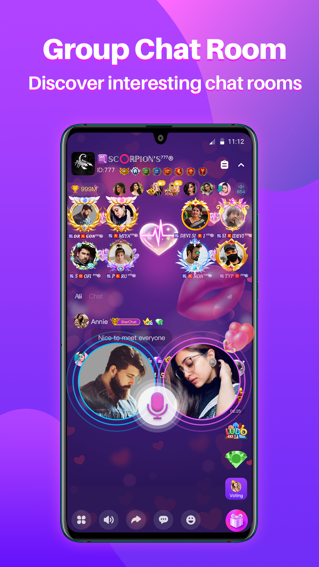 اسکرین شات 1 برنامه StarChat-Group Voice Chat Room