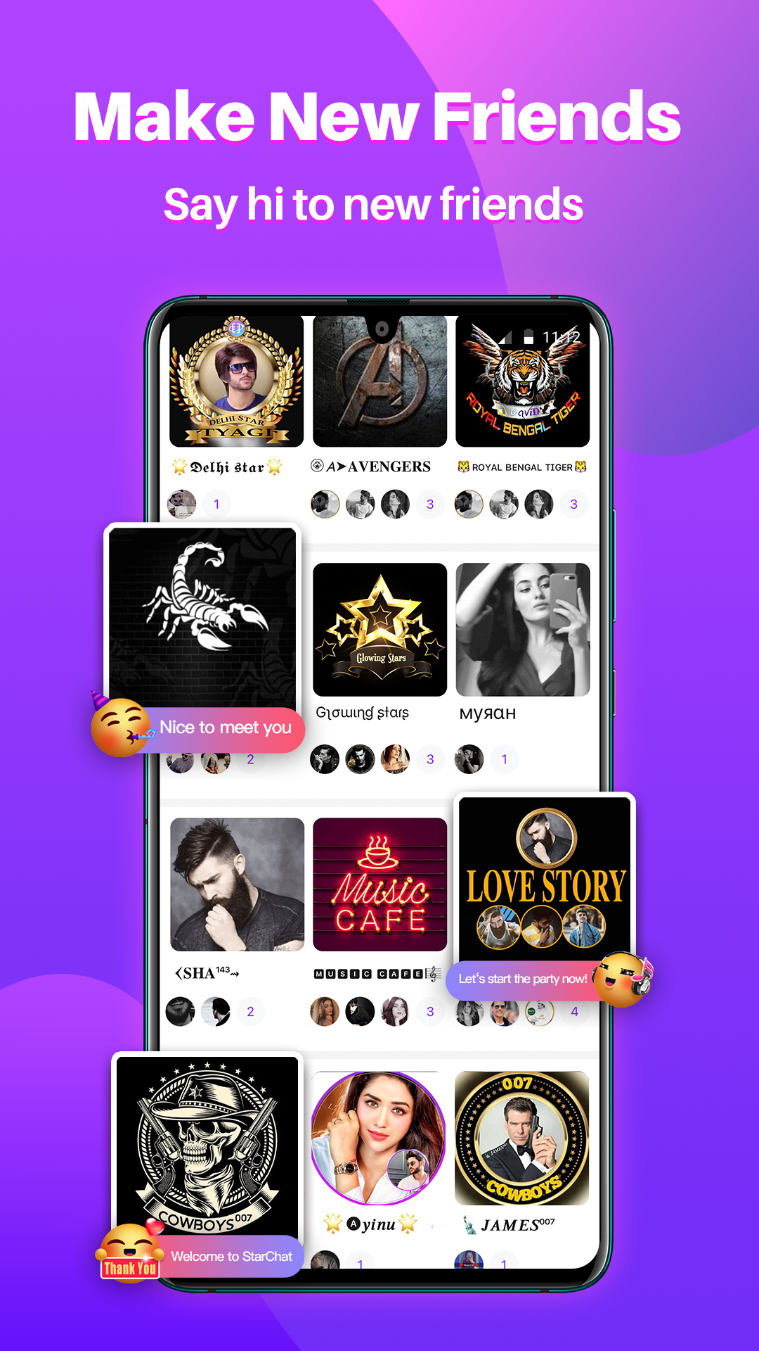 اسکرین شات 2 برنامه StarChat-Group Voice Chat Room