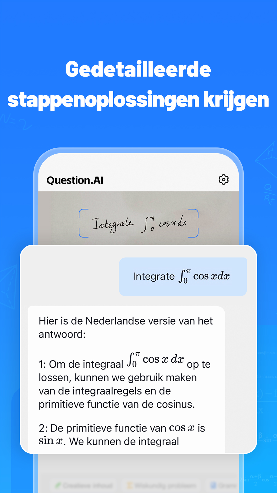 اسکرین شات 2 برنامه Question.AI：Wiskunde-oplosser