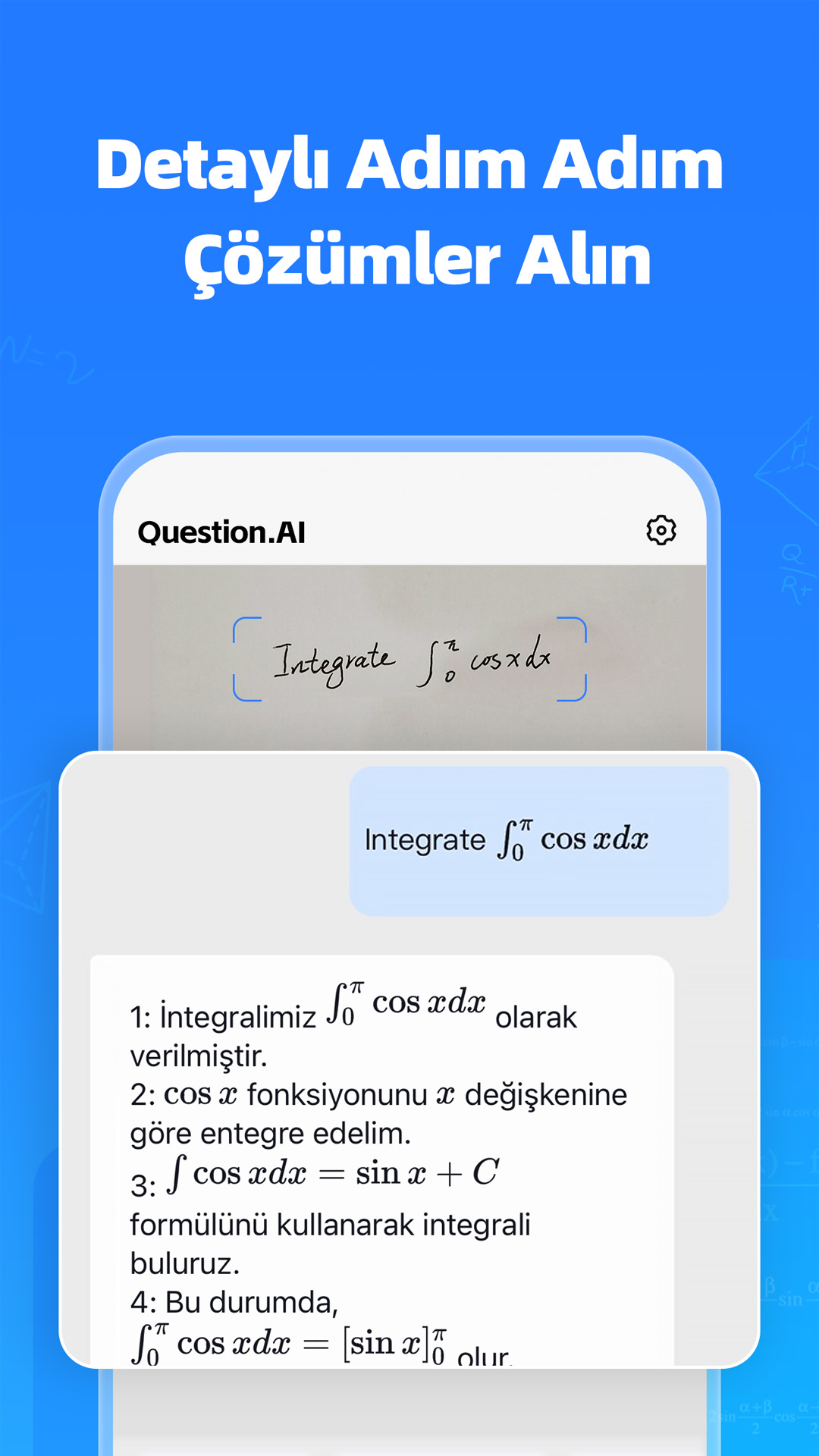 اسکرین شات 2 برنامه Question.AI: Matematik Çözücü
