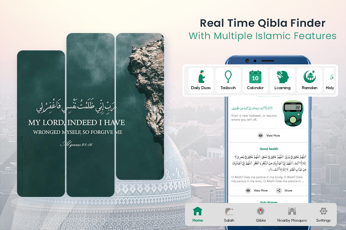 اسکرین شات 2 برنامه Qibla Direction - Qibla Finder