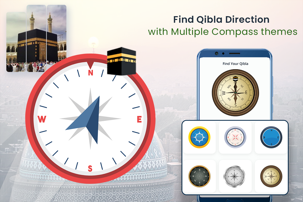 اسکرین شات 1 برنامه Qibla Direction - Qibla Finder