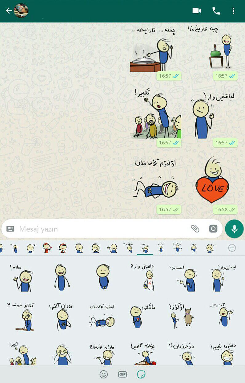 اسکرین شات 6 برنامه استیکر قونشو آذربایجانی برای واتساپ
