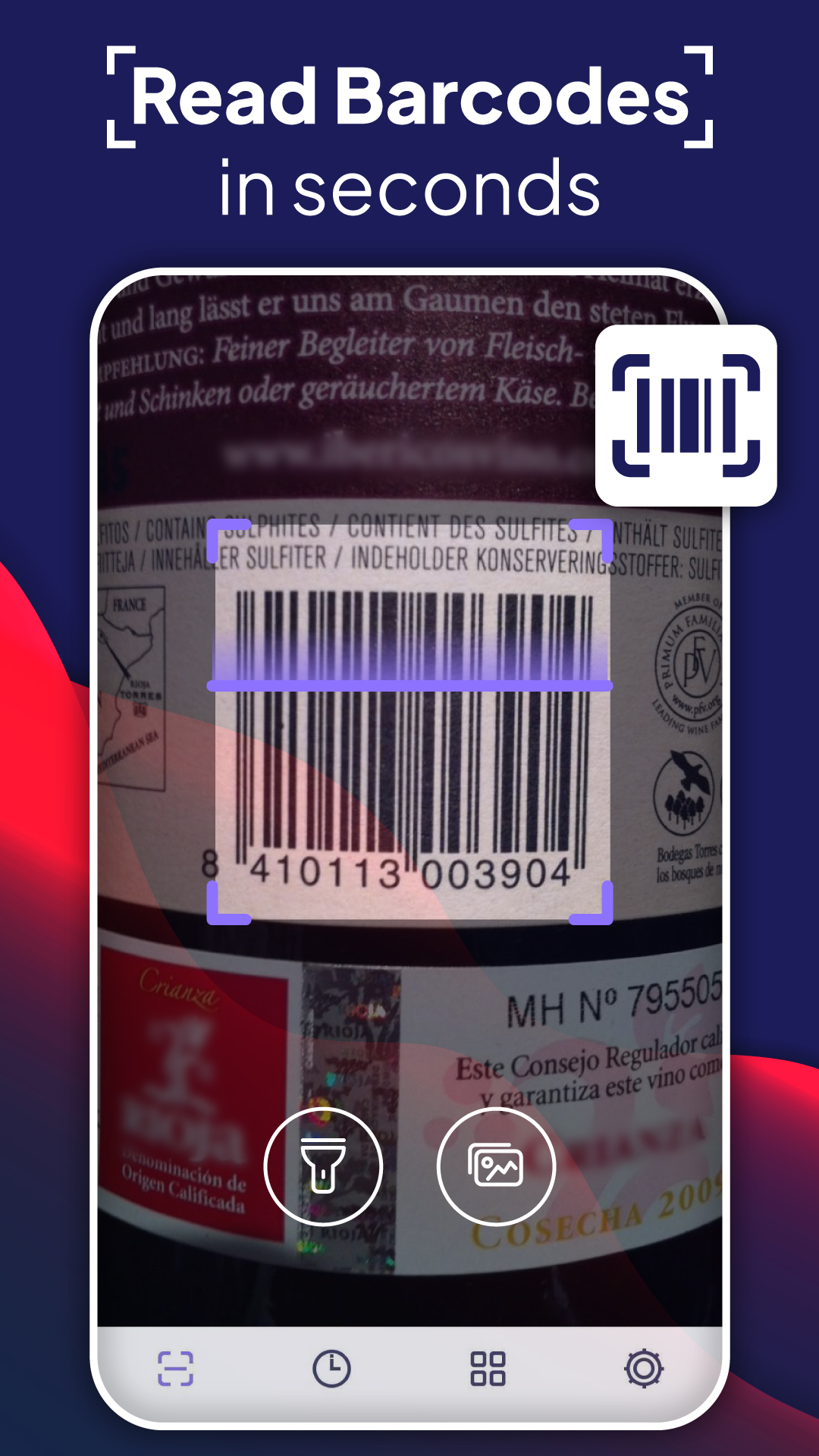 اسکرین شات 2 برنامه QR Reader & Barcode Generator