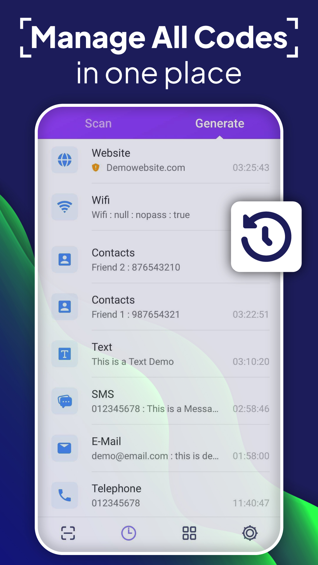 اسکرین شات 6 برنامه QR Reader & Barcode Generator