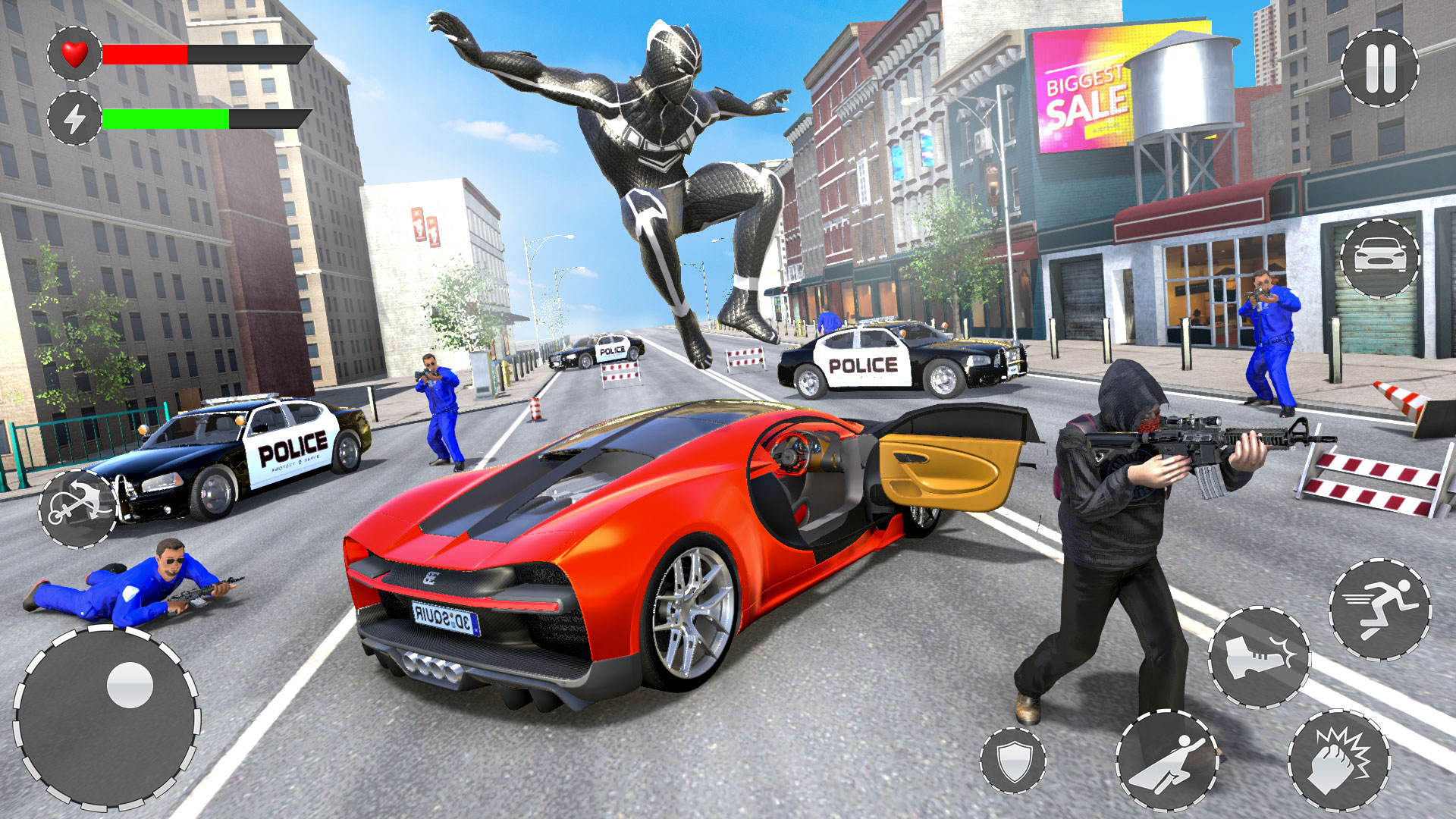 اسکرین شات 4 برنامه Flying Panther Hero City Crime