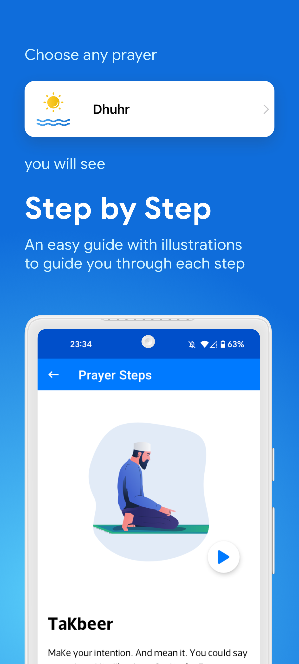 اسکرین شات 2 برنامه Salah/Namaz, Ablution Learning