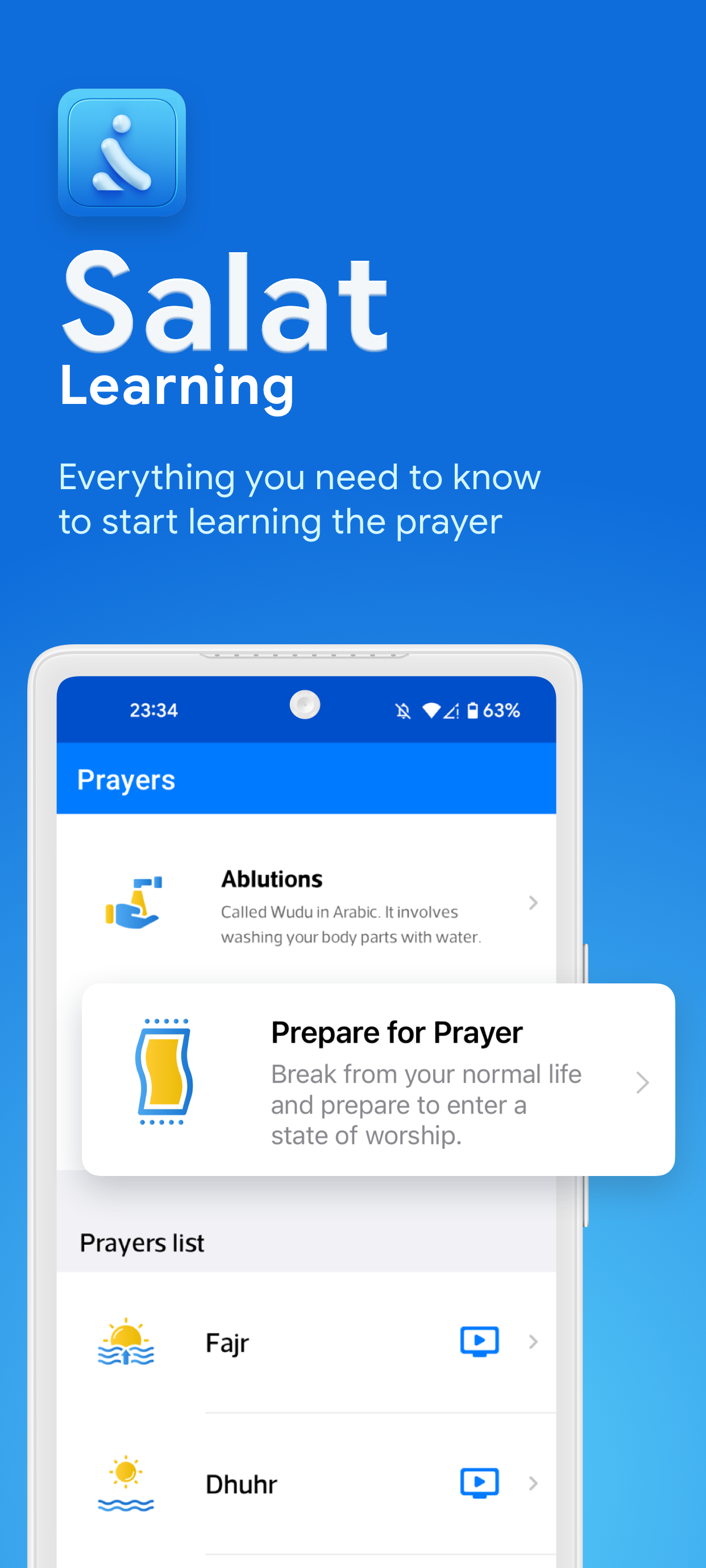 اسکرین شات 1 برنامه Salah/Namaz, Ablution Learning