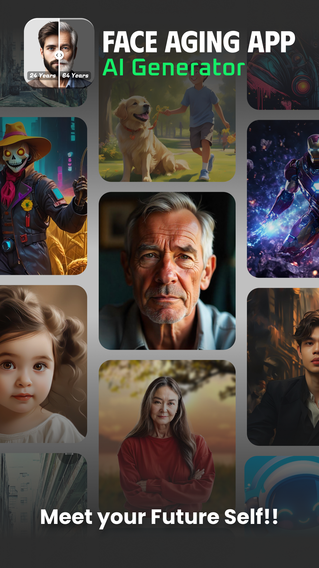 اسکرین شات 1 برنامه Face Aging App: AI Generator