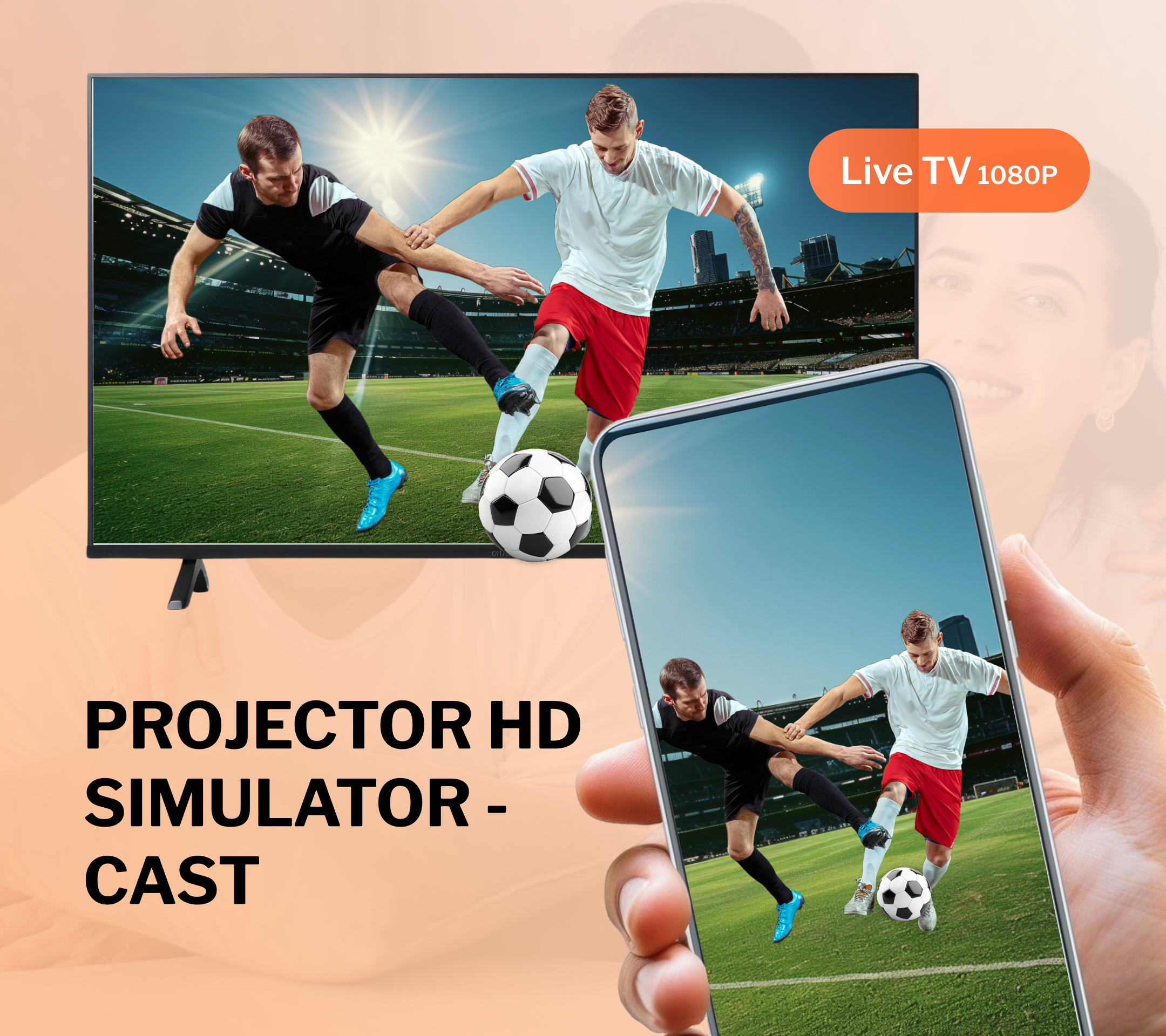 اسکرین شات 1 برنامه Projector HD Simulator: Cast