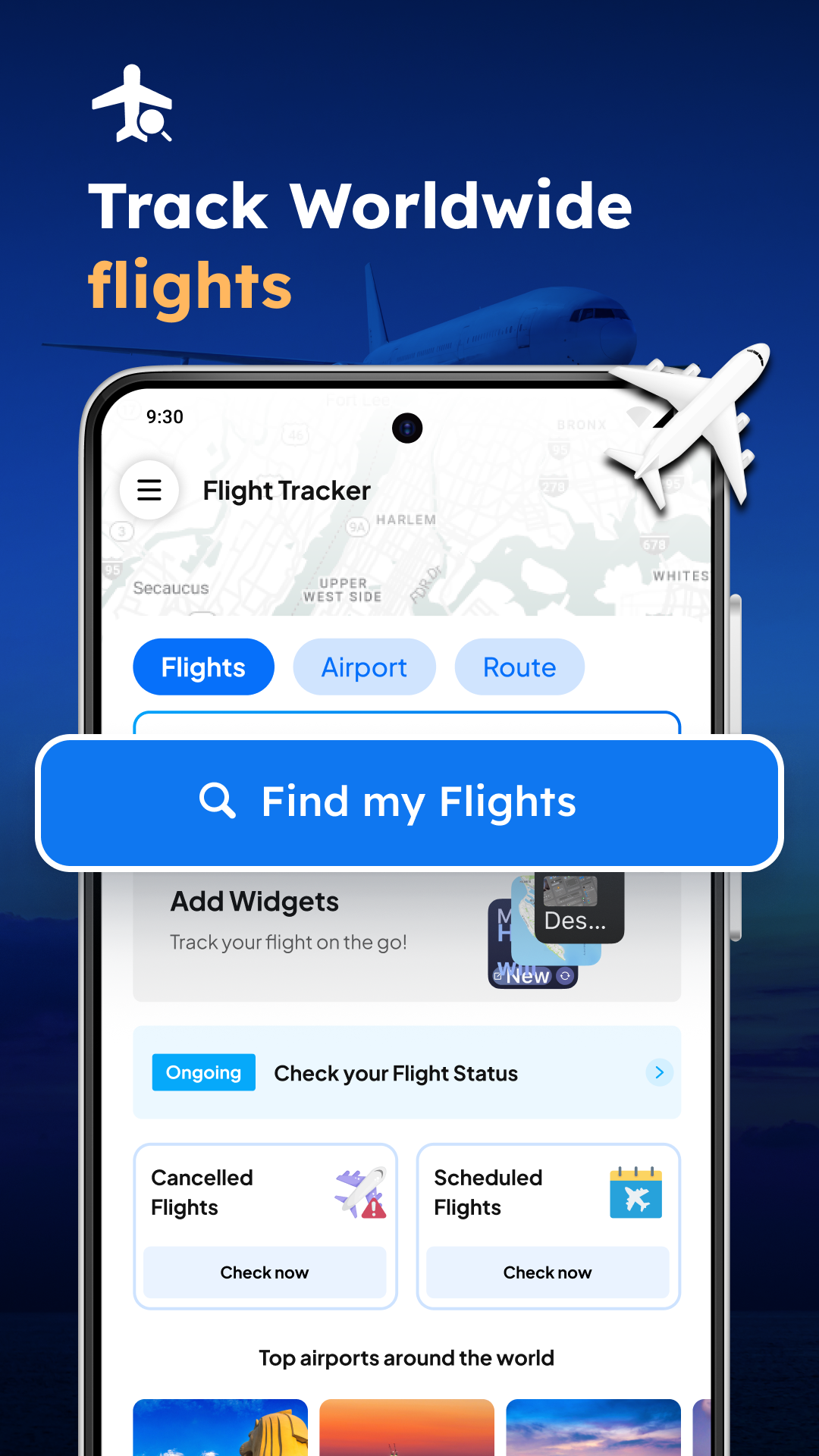 اسکرین شات 2 برنامه Flight Tracker-LIVE Status Map