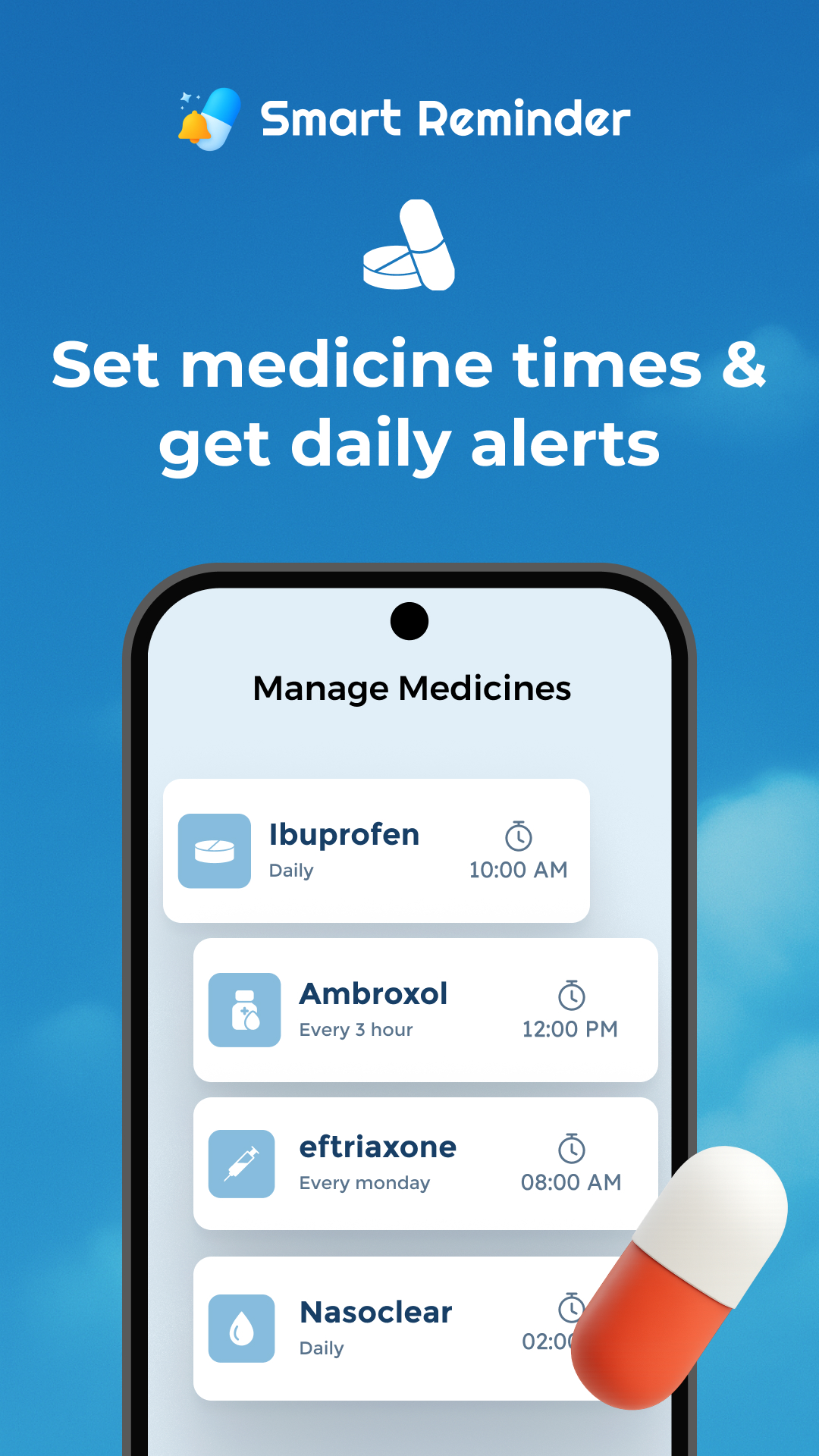 اسکرین شات 3 برنامه Smart Reminder: Track Medicine