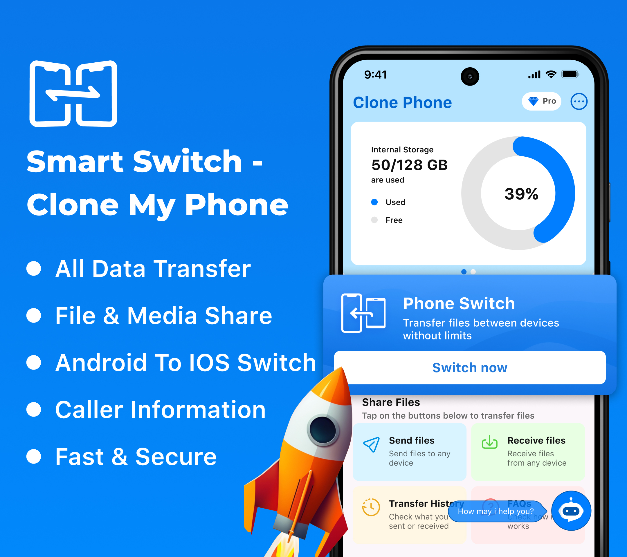 اسکرین شات 1 برنامه Smart Switch Phone Clone