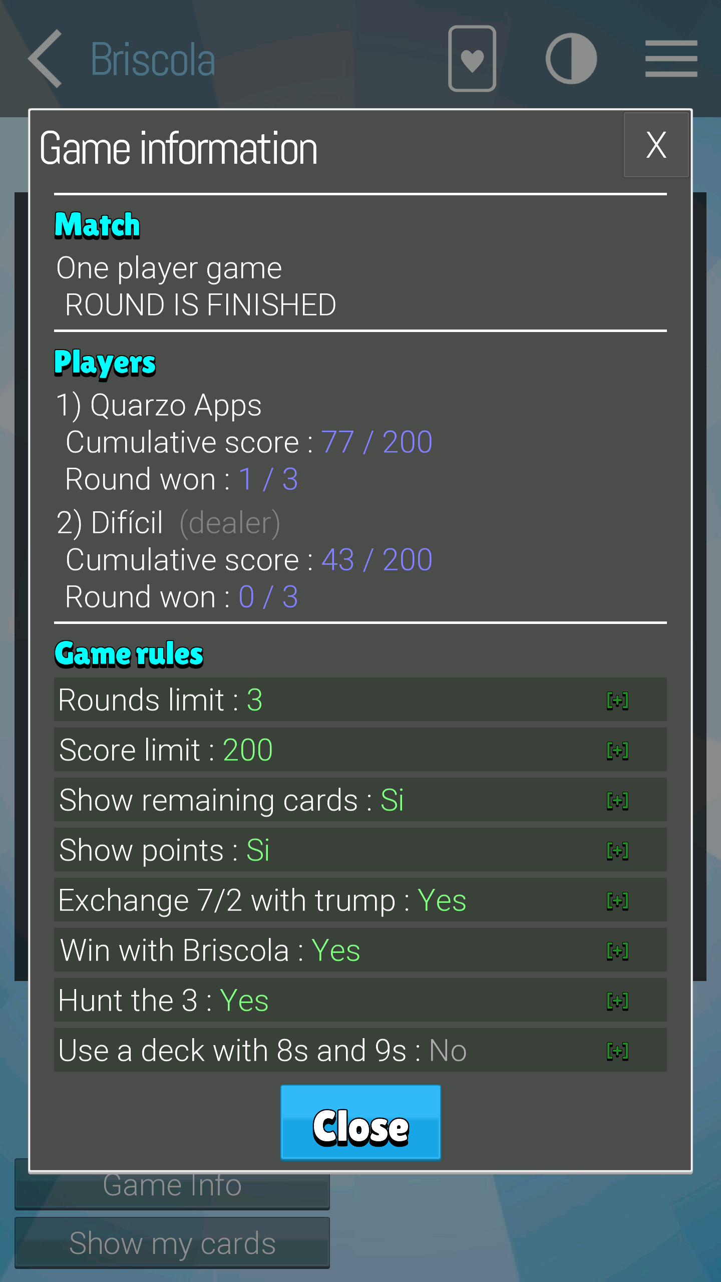 اسکرین شات 8 بازی Briscola - La Brisca Spanish