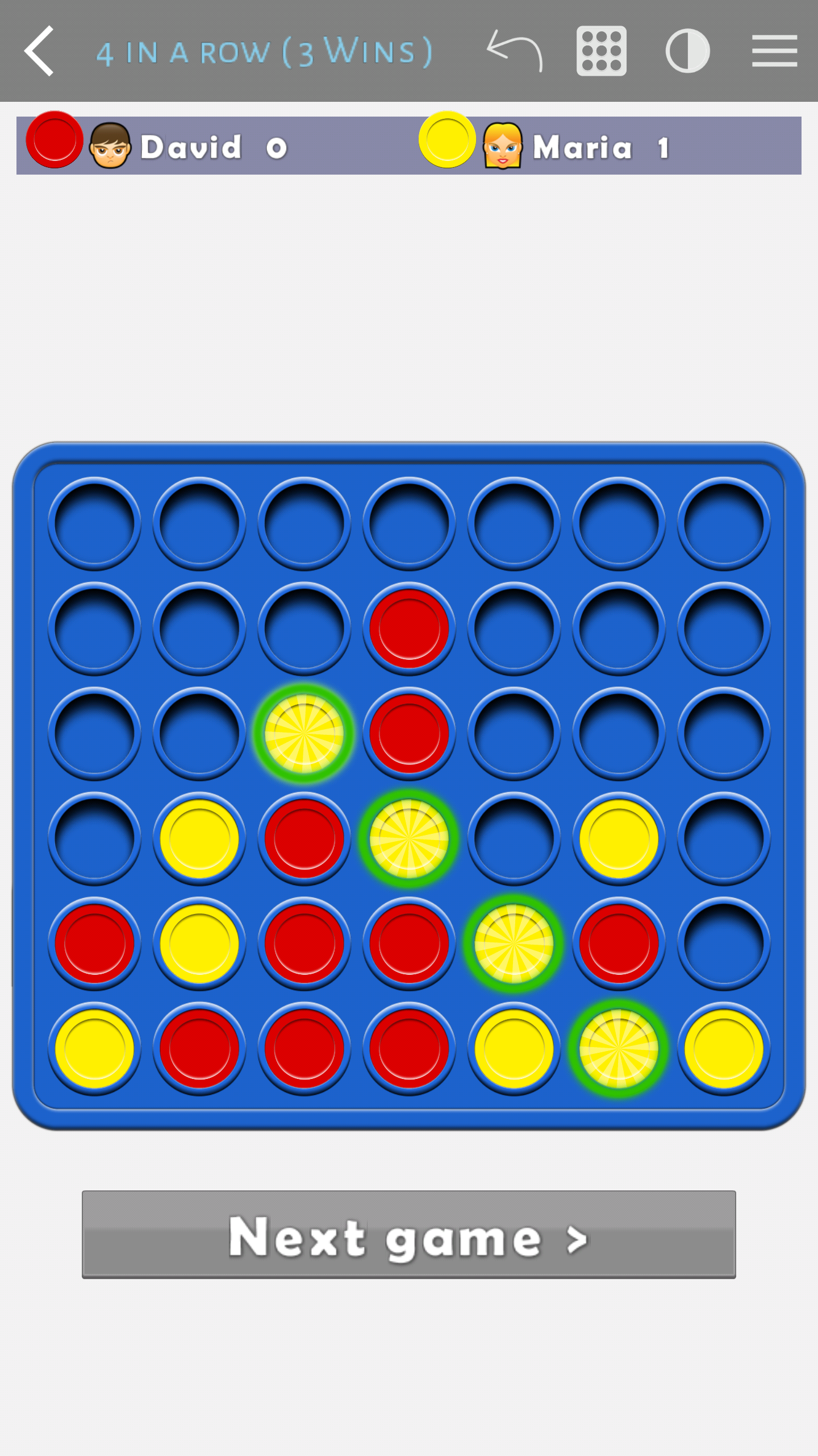 اسکرین شات 3 بازی 4 in a row